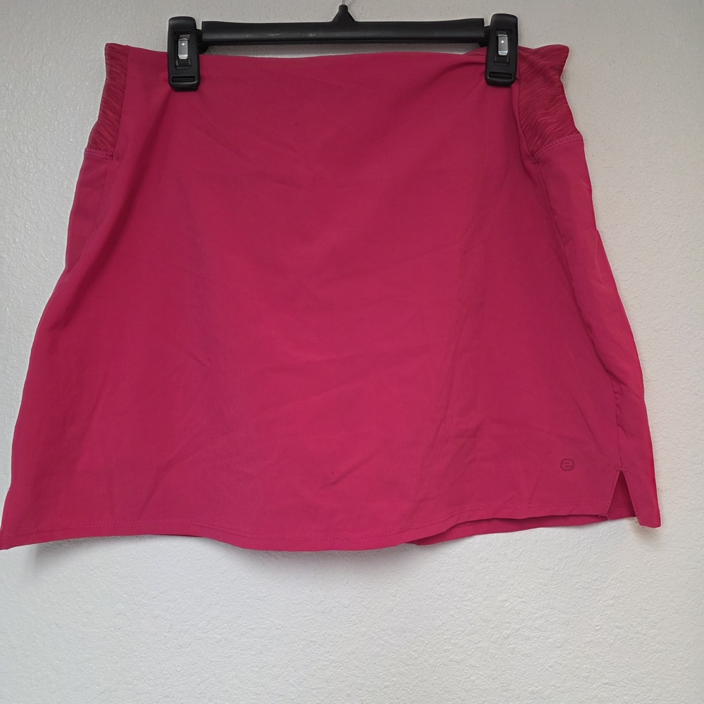 Bright Pink Stretch Mini Skirt with Side Slit